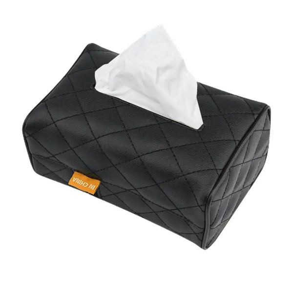Plaid Leather Car Tissue Dispenser