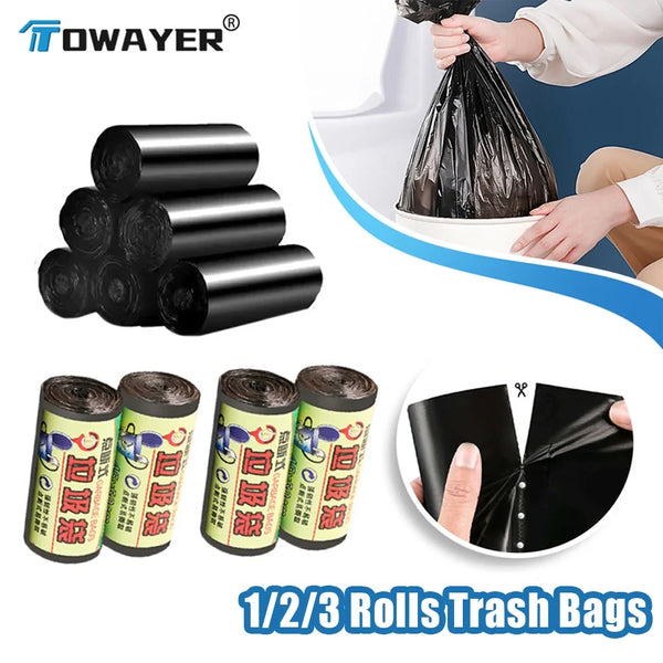 Garbage Bags Rolls - Thick Convenient Environmental Plastic Trash Bags Disposable Plastic Bags